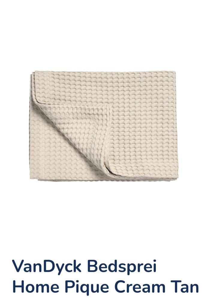 VanDyck Home Pique Bedsprei Cream Tan